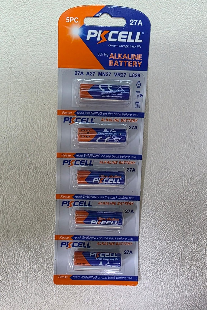 Batería Alcalina PKCELL 12V - Blíster x 5 Und. |27A-5B|