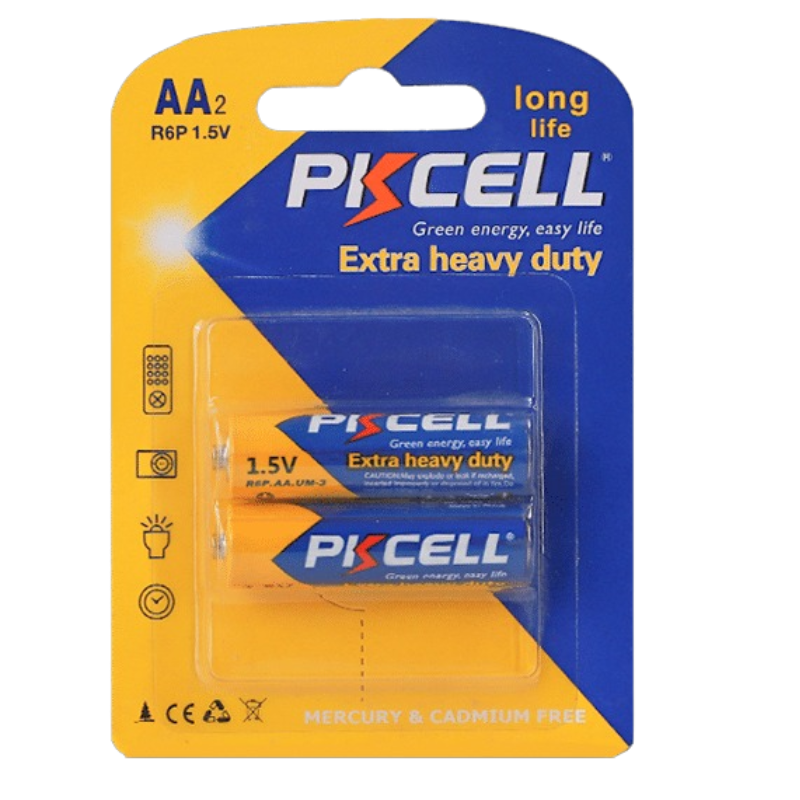 Pila de Carbón PKCELL AA (R6P) - Económica |R6P-2S|
